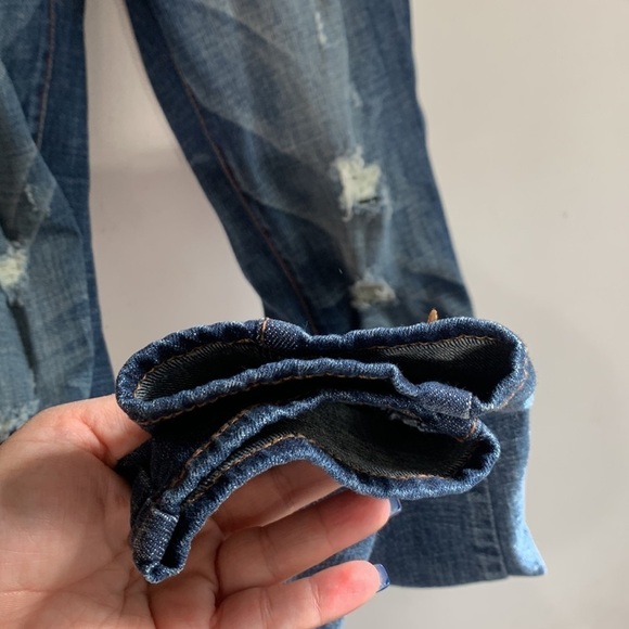 American Eagle outfitters high-rise denim jegging jean distressed skinny size 0 - Picture 3 of 7
